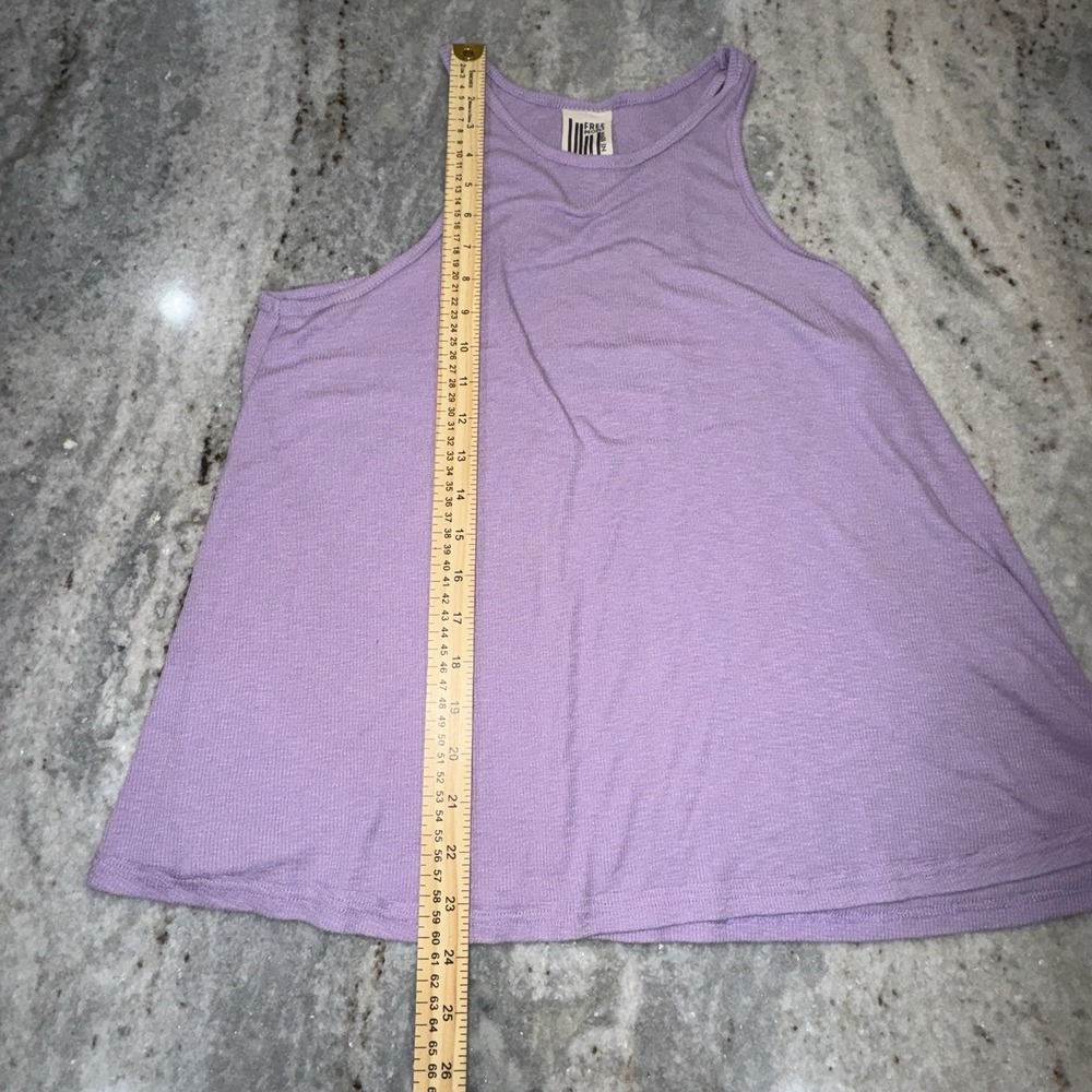 Free People Loose Ribbed Tank Top Women's Size M Lavender Purple USA Racerback